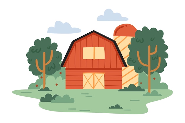 Free PSD farm barn isolated