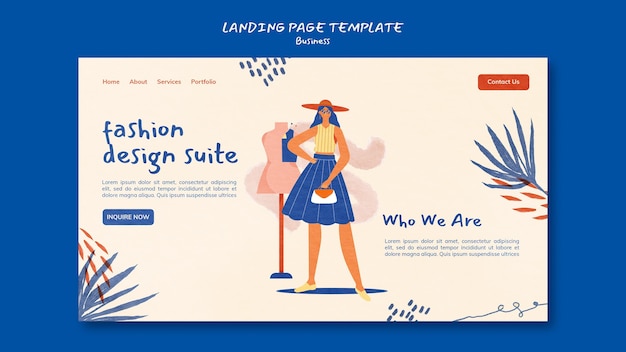 Free PSD fashion business landing page