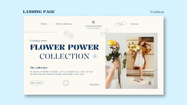 Free PSD fashion collection landing page  template