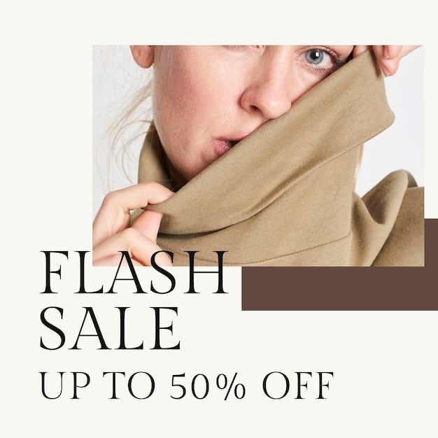 Free PSD fashion flash sale template psd for social media post