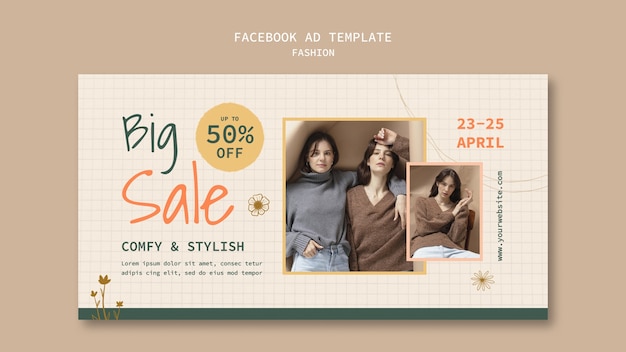 Free PSD fashion industry facebook template