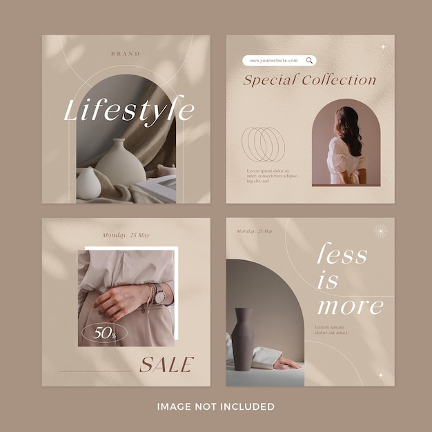 Free PSD fashion instagram post set