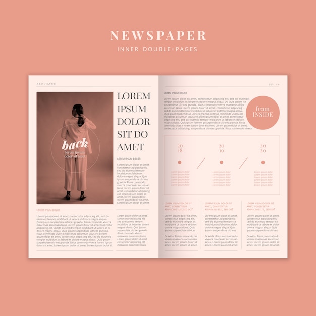 Free PSD fashion newspaper with woman model