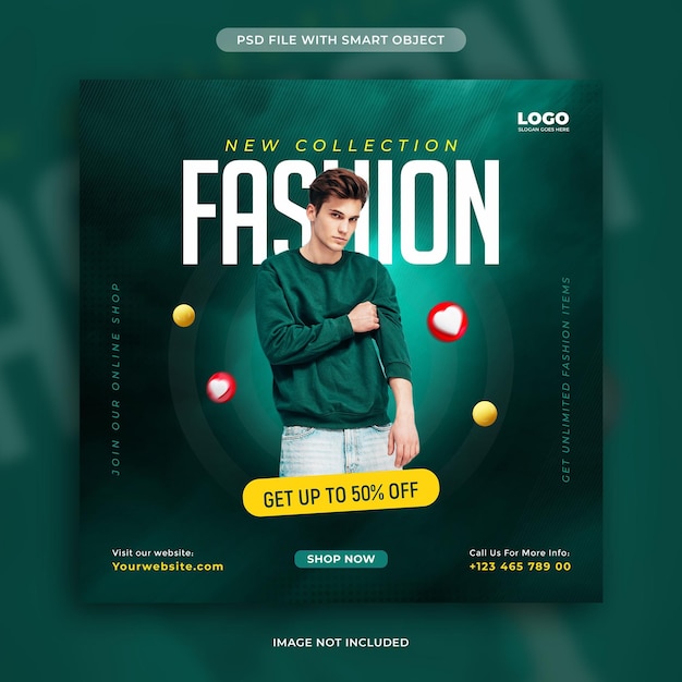 Fashion sale social media instagram post template