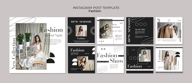 Free PSD fashion and style instagram posts collection