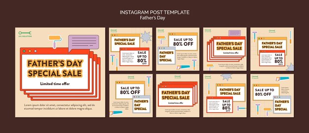 Father's day celebration instagram posts template