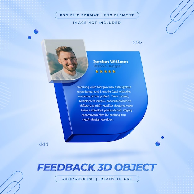 Feedback Review and Star Rating for Social Media Post Design Template