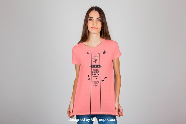 Female t shirt fashion concept