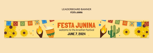 Free PSD festa junina celebration banner template