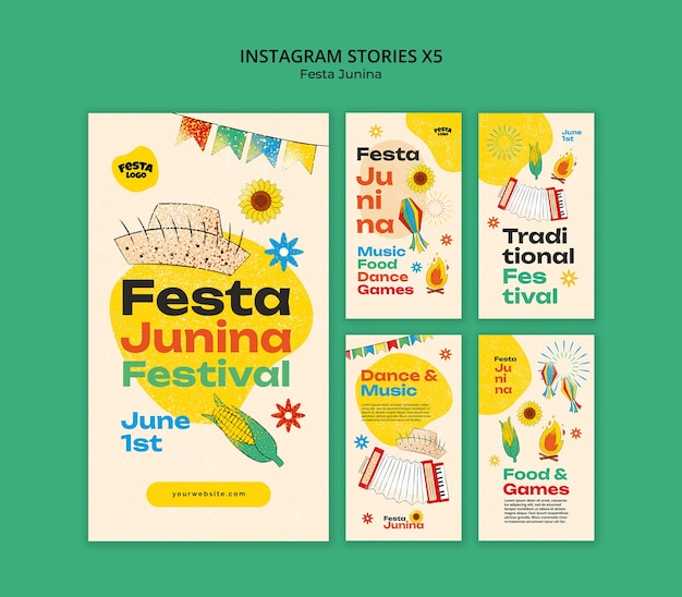 Free PSD festa junina template design