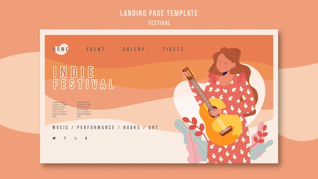 Free PSD festival landing page template