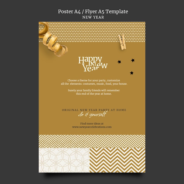 Festive new year eve print template