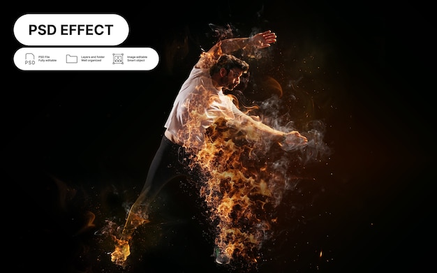 Free PSD fire photo effect