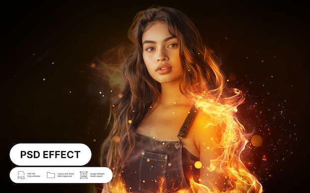 Free PSD fire photo effect