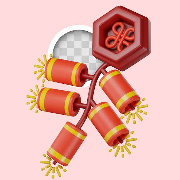 Free PSD fireworks with chinese new year decorations