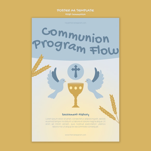 Free PSD first communion poster template