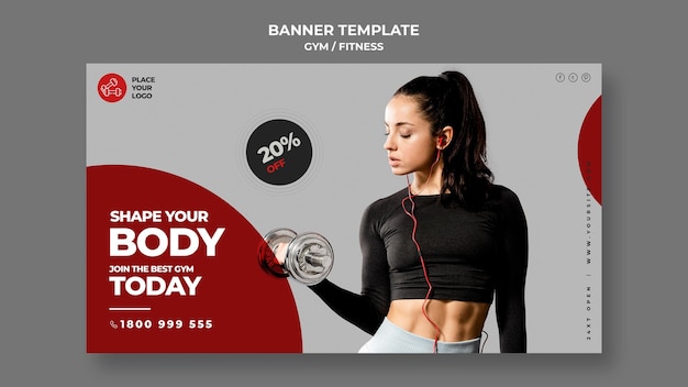 Free PSD fitness concept banner template