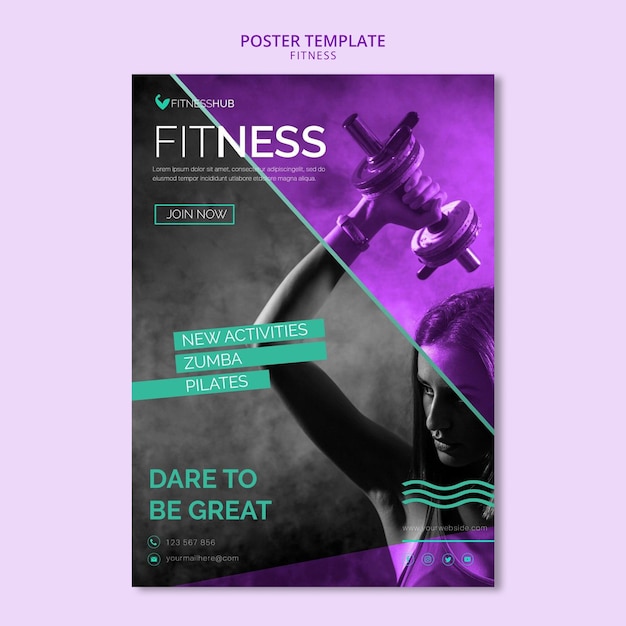 Free PSD fitness concept poster template