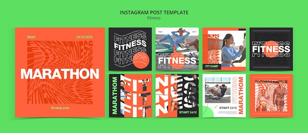 Free PSD fitness journey  instagram posts