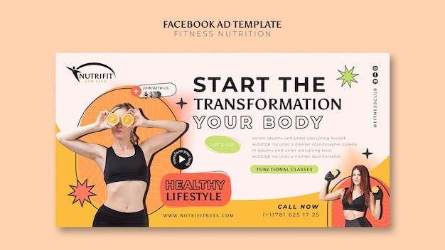 Free PSD fitness nutrition facebook template