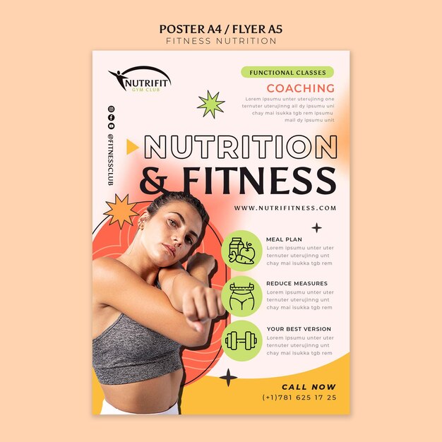 Fitness nutrition poster template