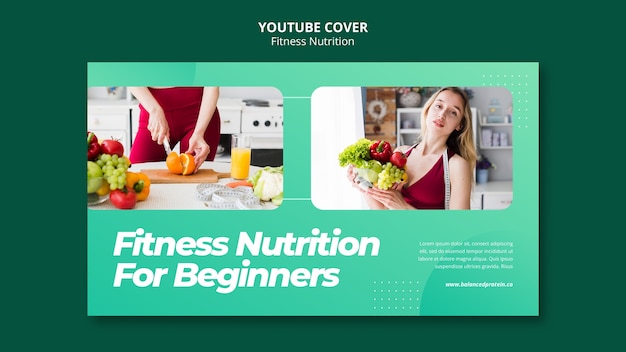 Free PSD fitness nutrition youtube cover template