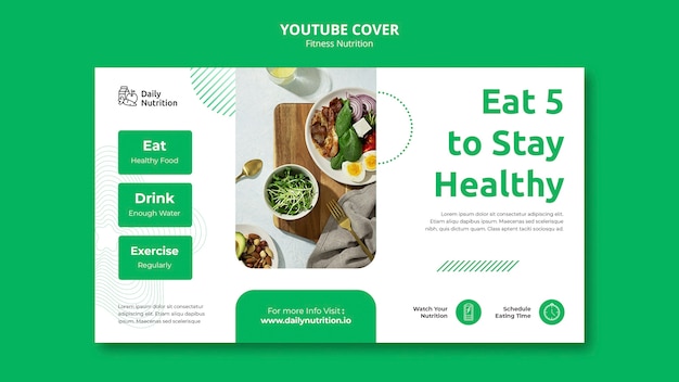 Fitness nutrition youtube cover template