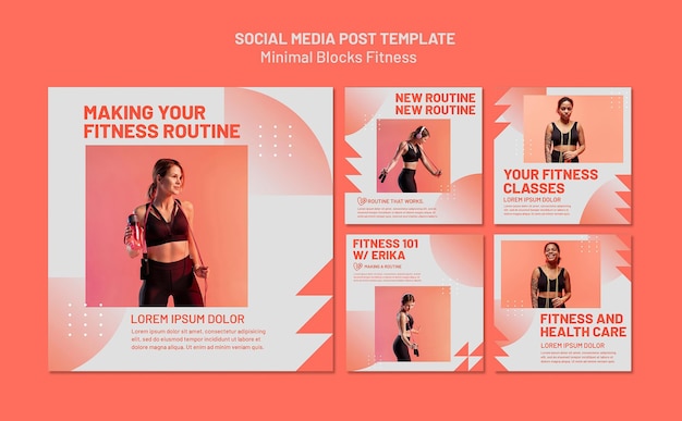 Free PSD fitness social media post template