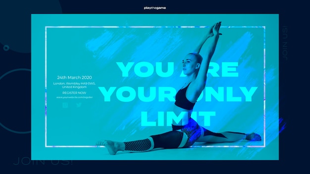 Free PSD fitness training banner template