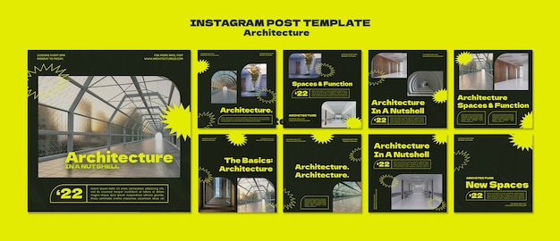 Free PSD flat design architect template