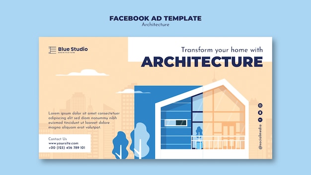 Free PSD flat design architecture template