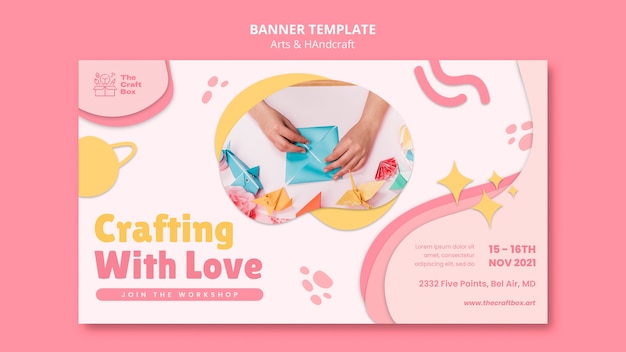 Flat design of art and handcrafts banner template