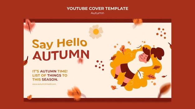 Free PSD flat design autumn season template