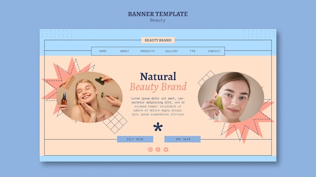 Free PSD flat design beauty template