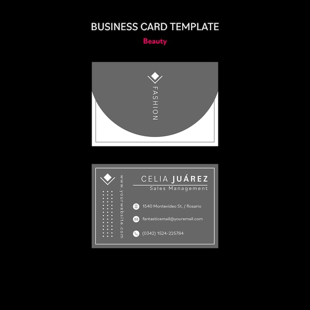 Free PSD flat design beauty treatment business card