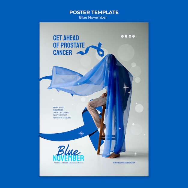 Free PSD flat design blue november template