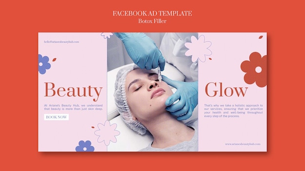 Free PSD flat design botox filler template