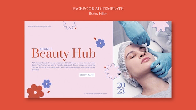 Free PSD flat design botox filler template