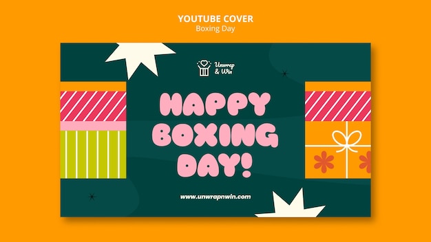 Free PSD flat design boxing day celebration  youtube cover