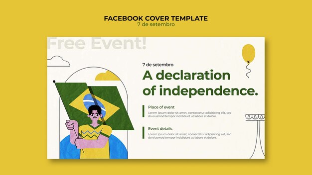 Flat design brazil independence day tempalte