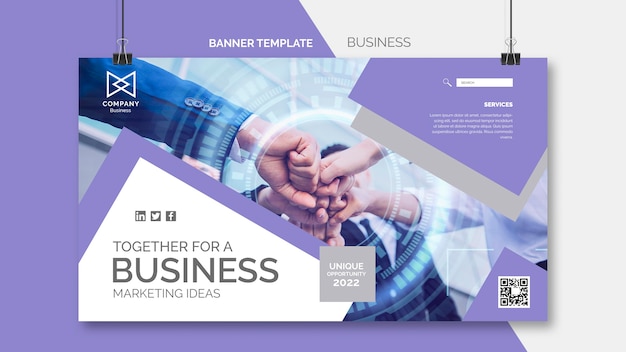 Free PSD flat design business banner template