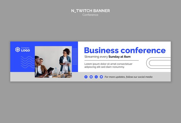 Flat design business conference template