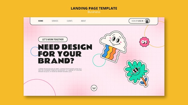 Free PSD flat design business template