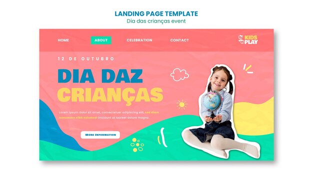 Flat design  children's days template