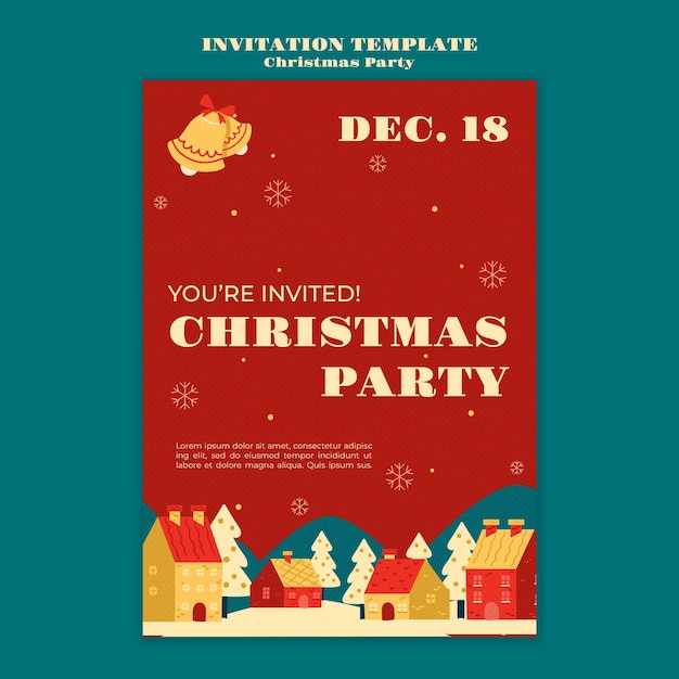 Free PSD flat design christmas template