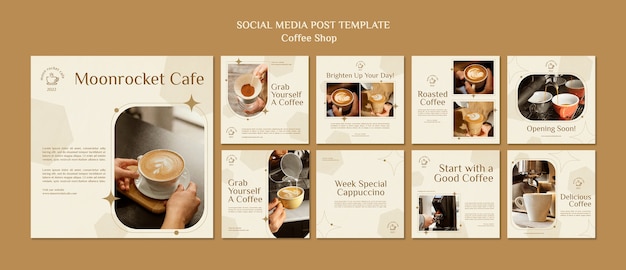 Free PSD flat design coffee shop template