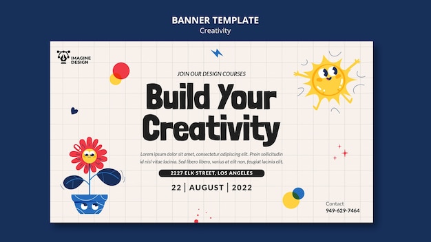 Free PSD flat design creativity template