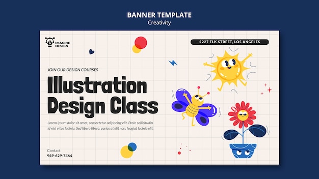 Free PSD flat design creativity template