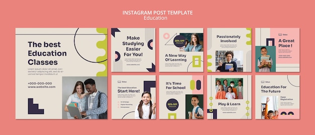 Flat design education template