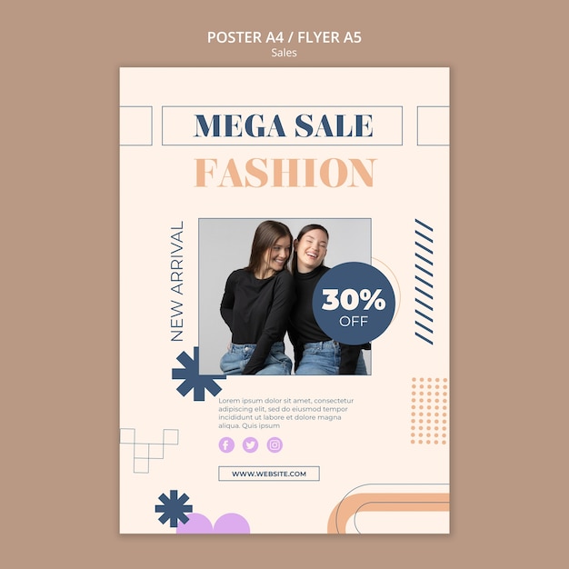 Flat design fashion sale template